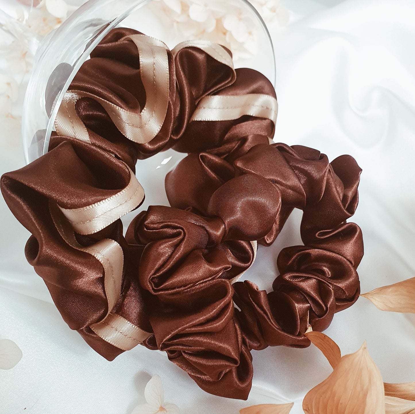 Satin Scrunchie Set - CHOCOLATE