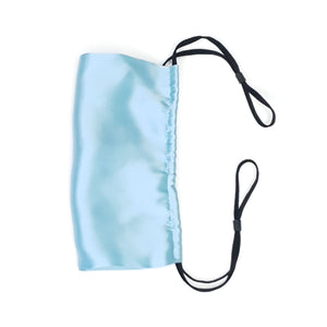 100% Pure Silk Face Mask with Elastic Ties - SKY BLUE
