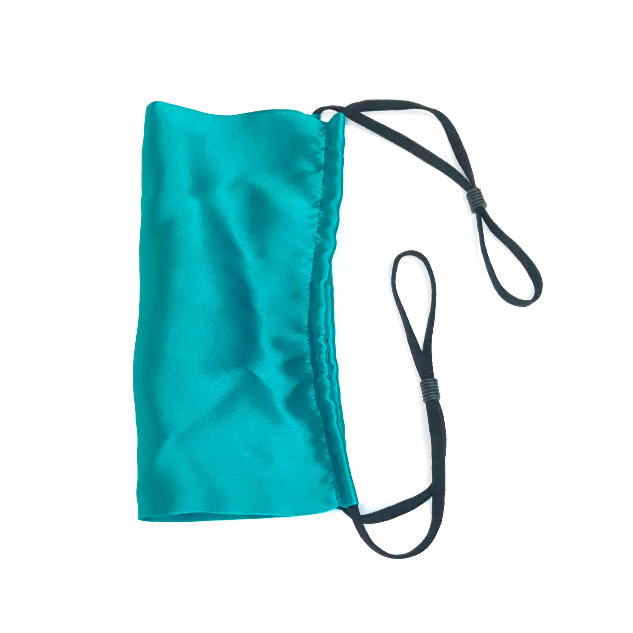 Pure Silk Face Mask with Elastic Ties - SEA GREEN